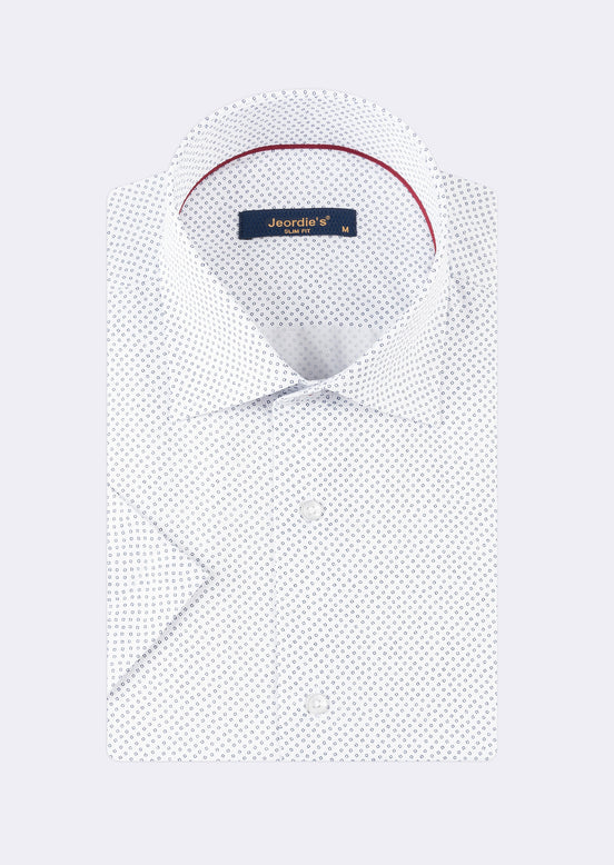 White - Navy Short Sleeve Shirt