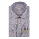 Brown - Blue Cotton Shirt
