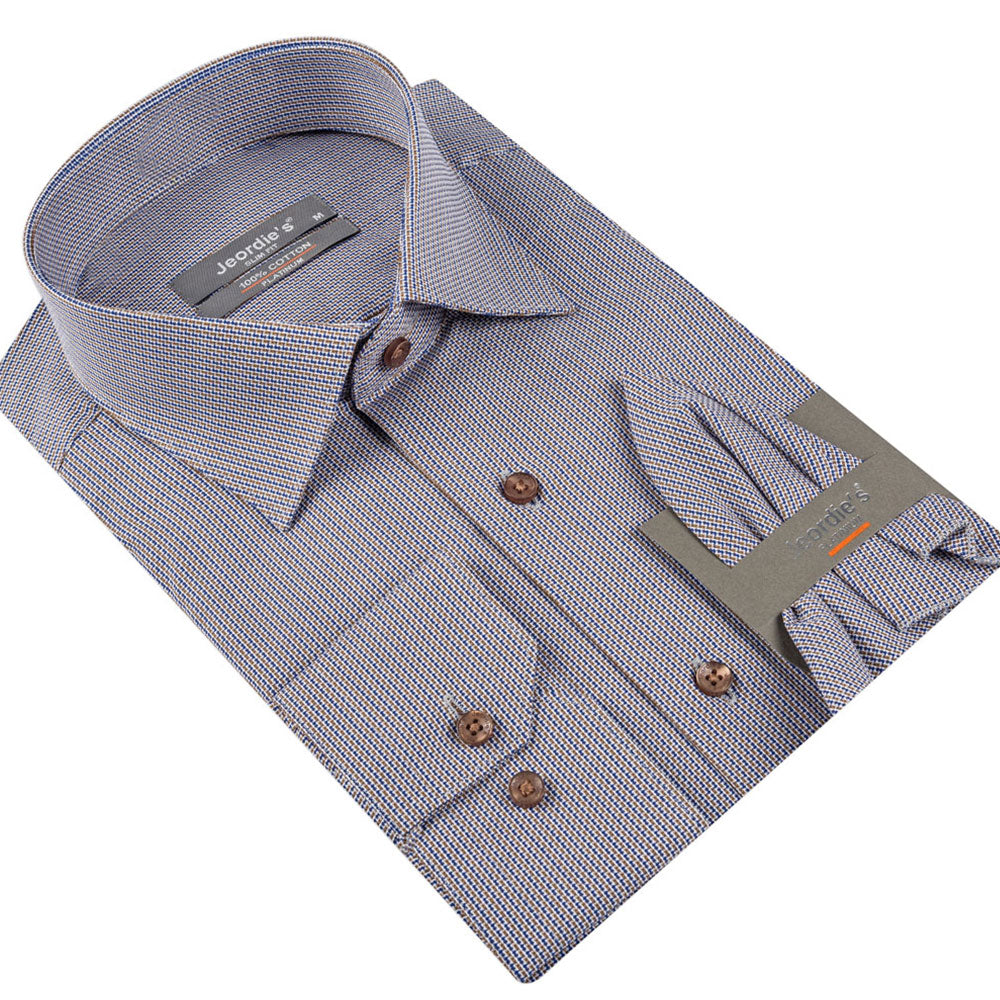 Brown - Blue Cotton Shirt