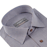 Brown - Blue Cotton Shirt