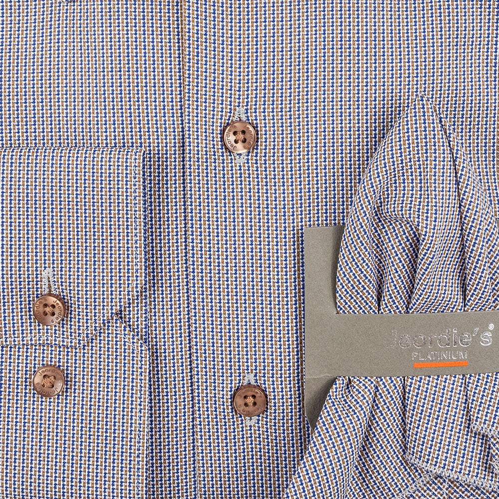 Brown - Blue Cotton Shirt