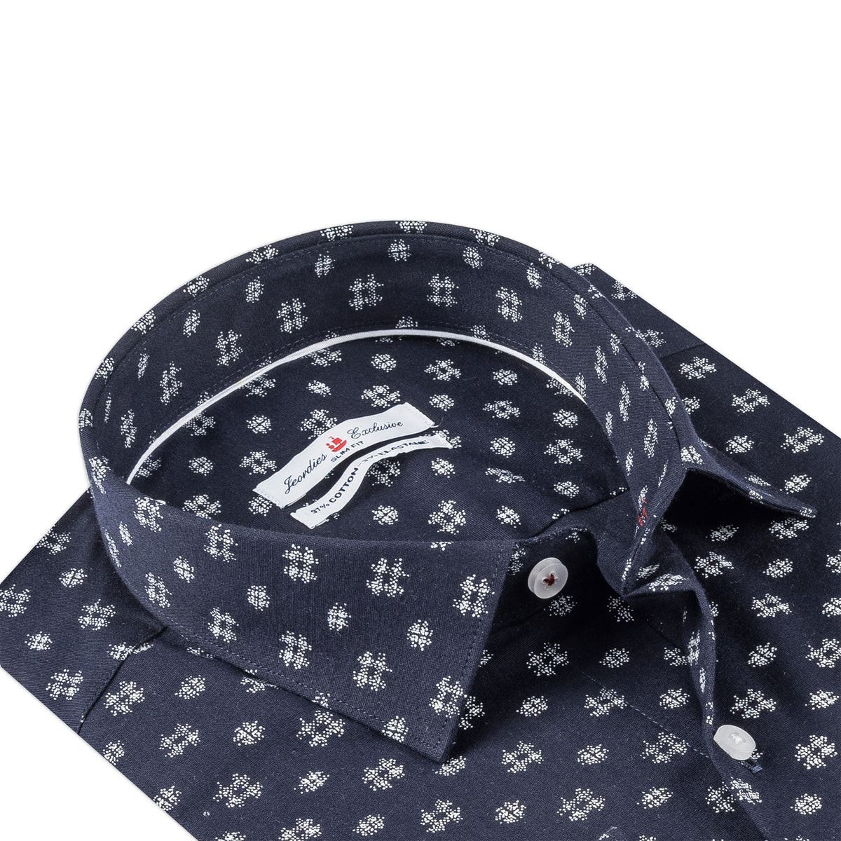 Navy - White Cotton Shirt