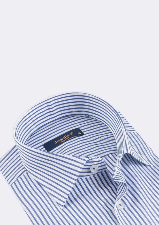 Sax Blue - White Long Sleeve Shirt