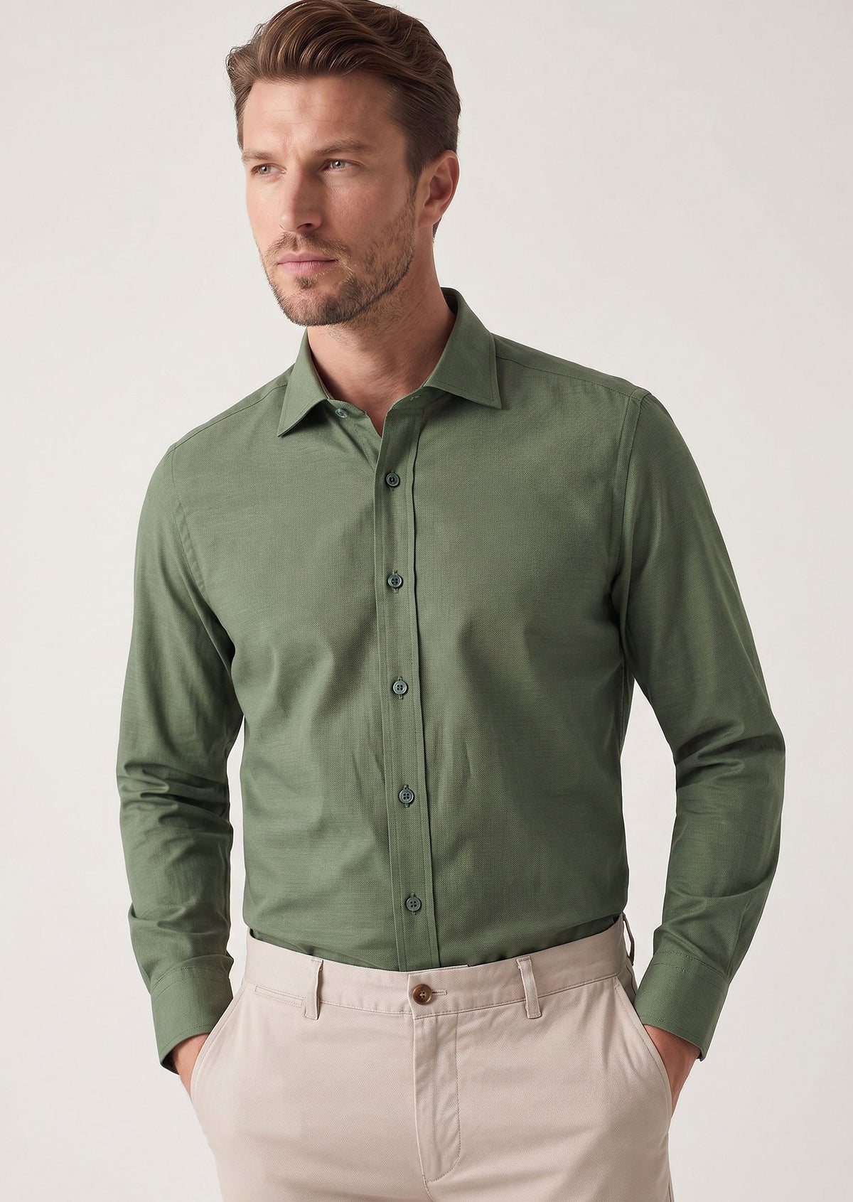 Green Plain Shirt
