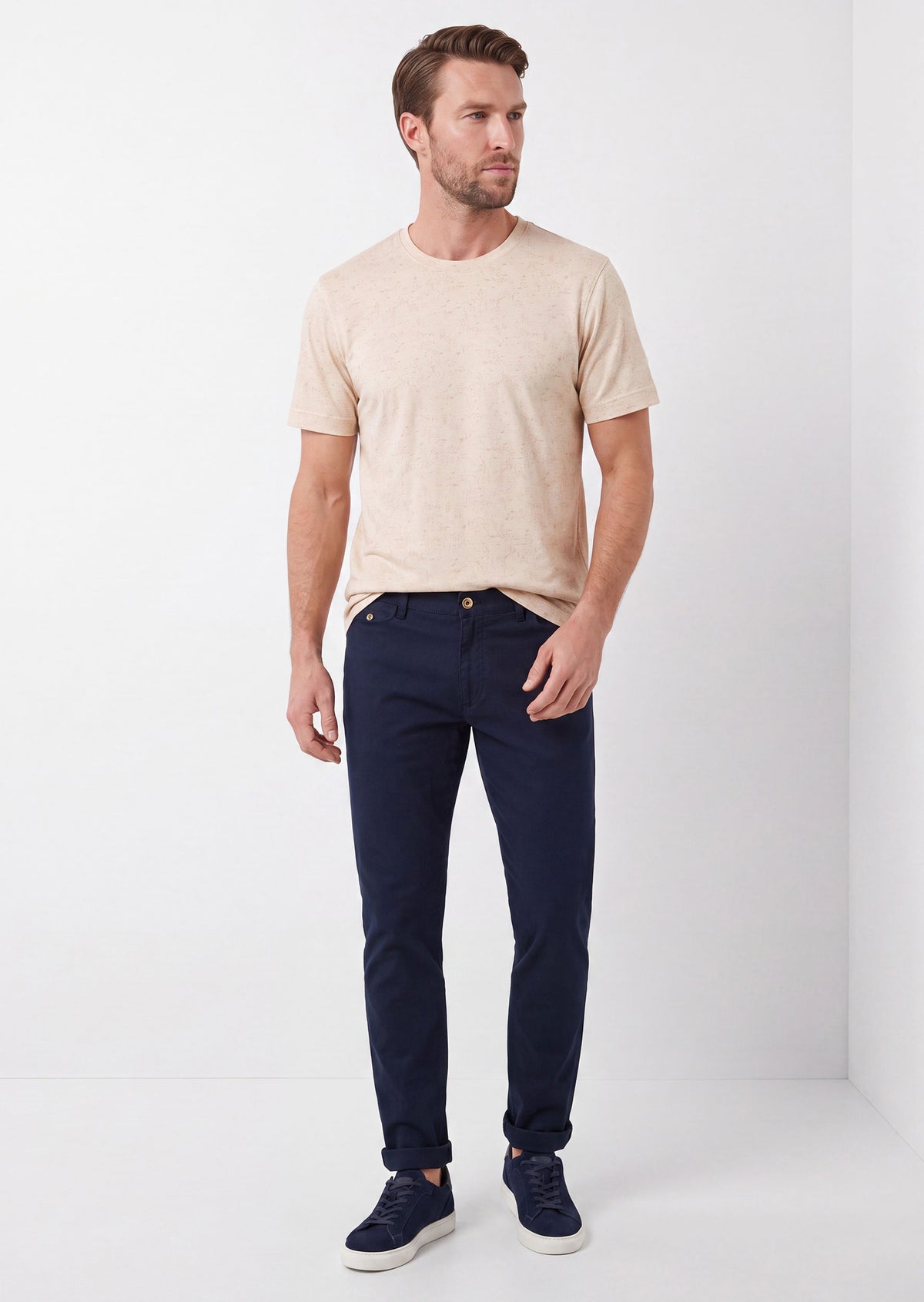 Beige Crew Neck T-shirt
