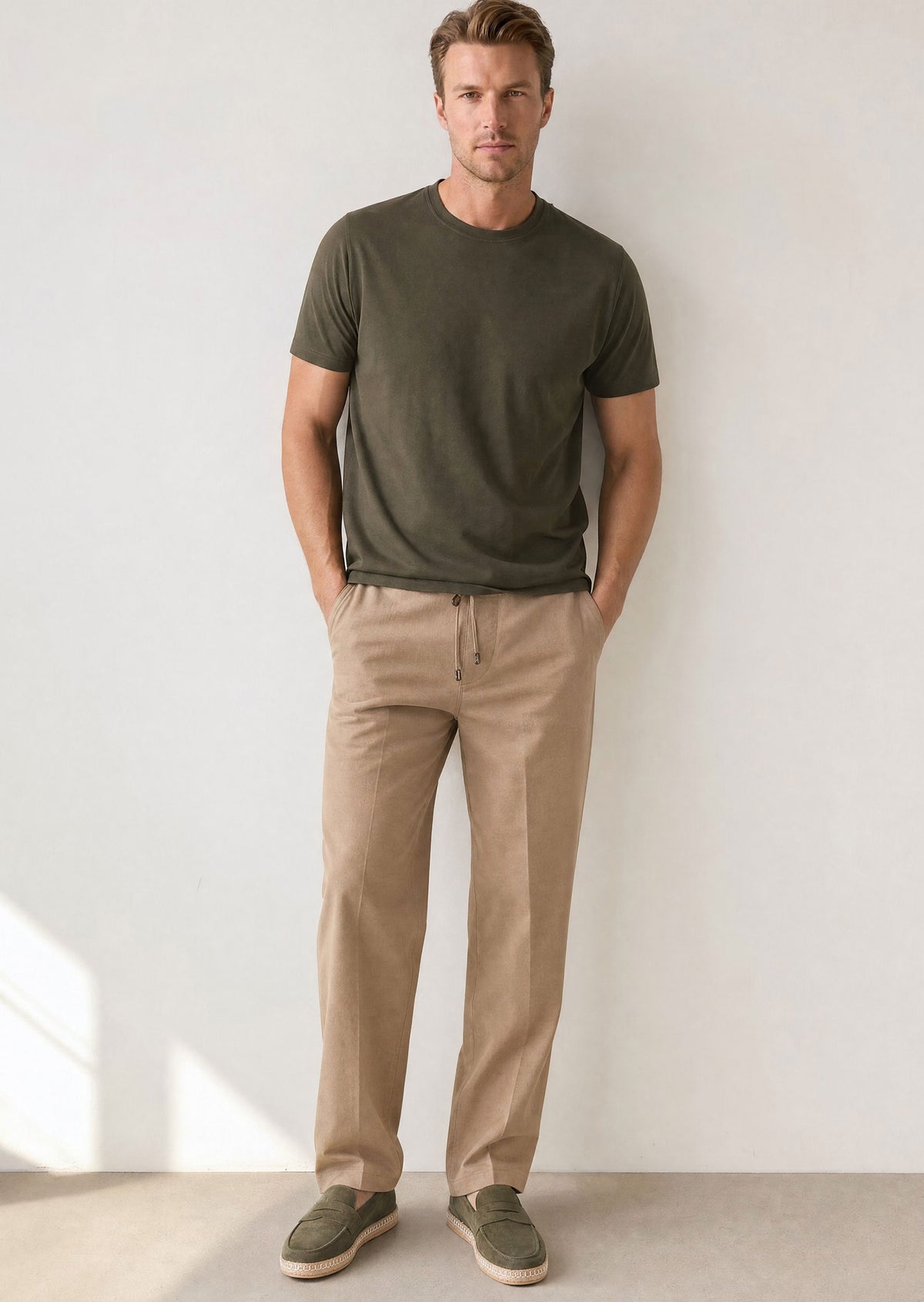 Khaki Crew Neck T-shirt