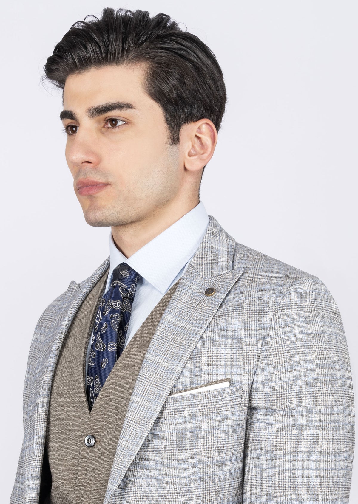 Light Blue Three-Piece Suit