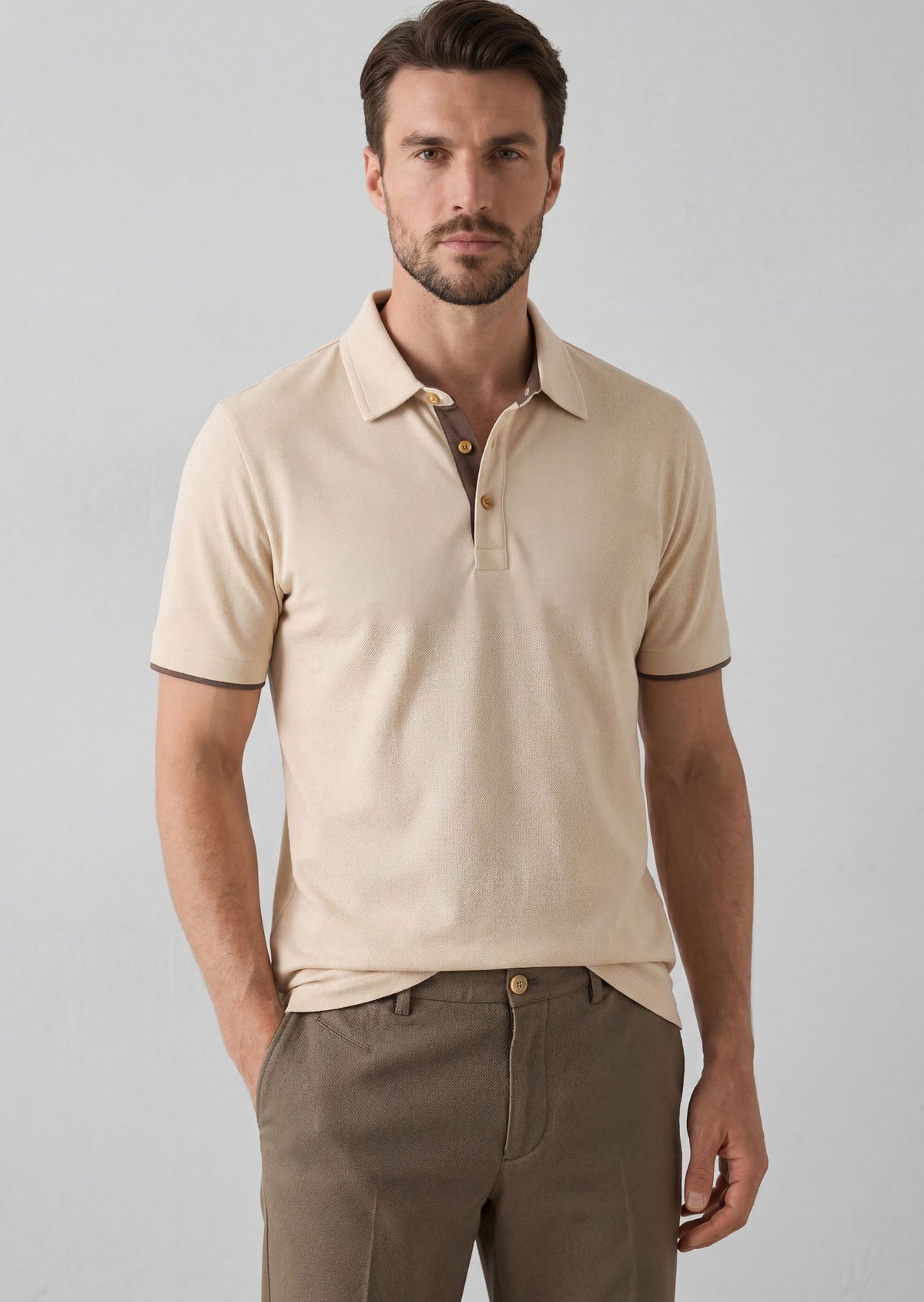 Beige Polo T-Shirt