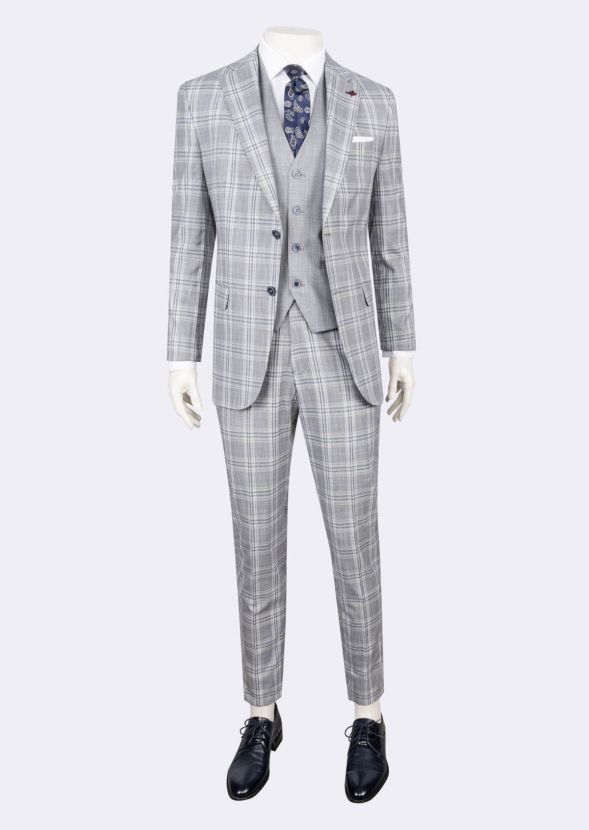 Grey - Navy Three-Piece Suit