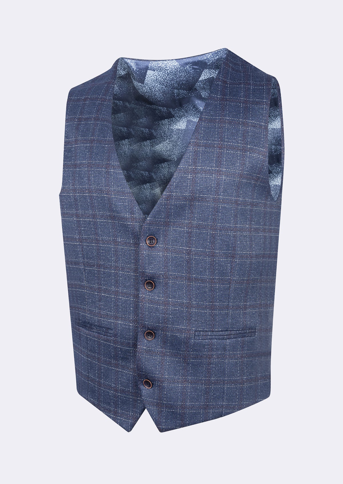 Navy - Burgundy Waistcoat
