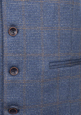 Navy - Tan Waistcoat
