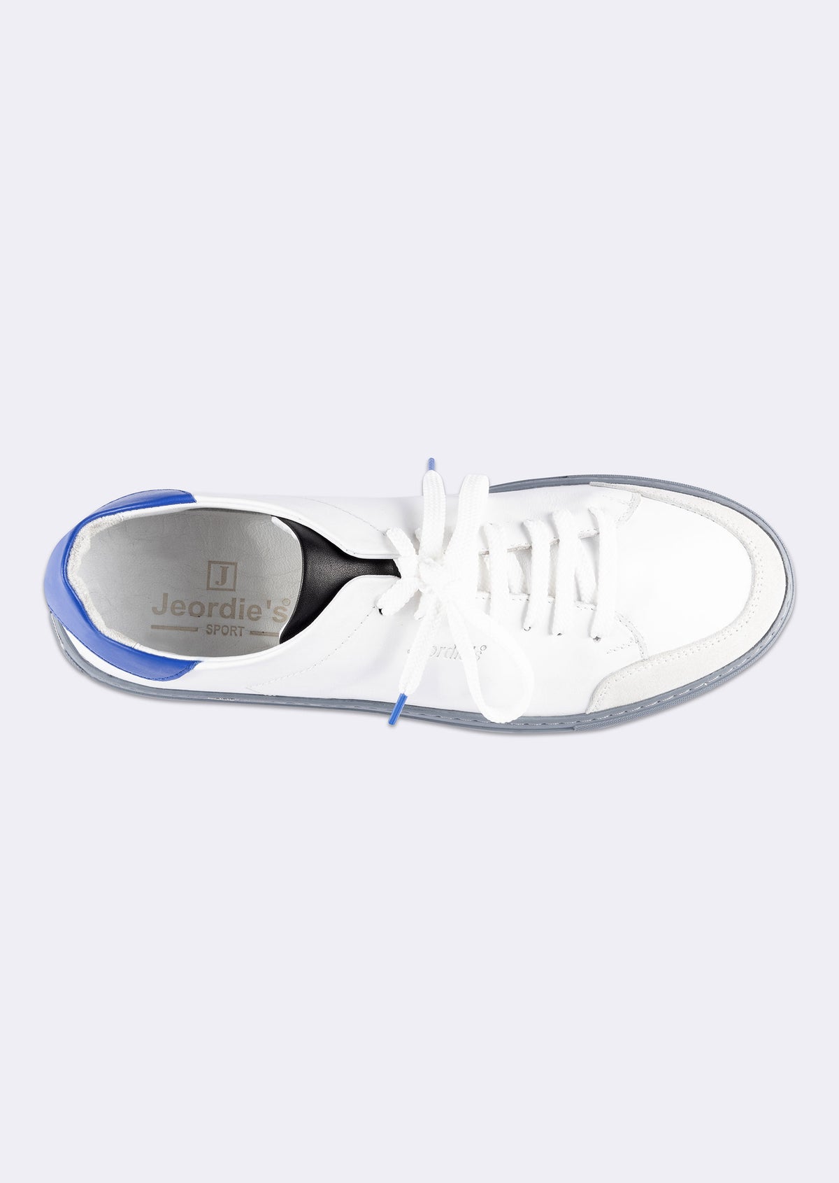 White - Sax Blue Trainers