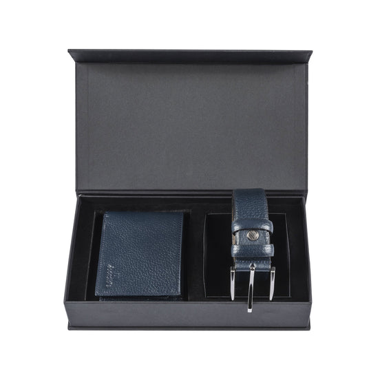 Navy Wallet & Belt Set